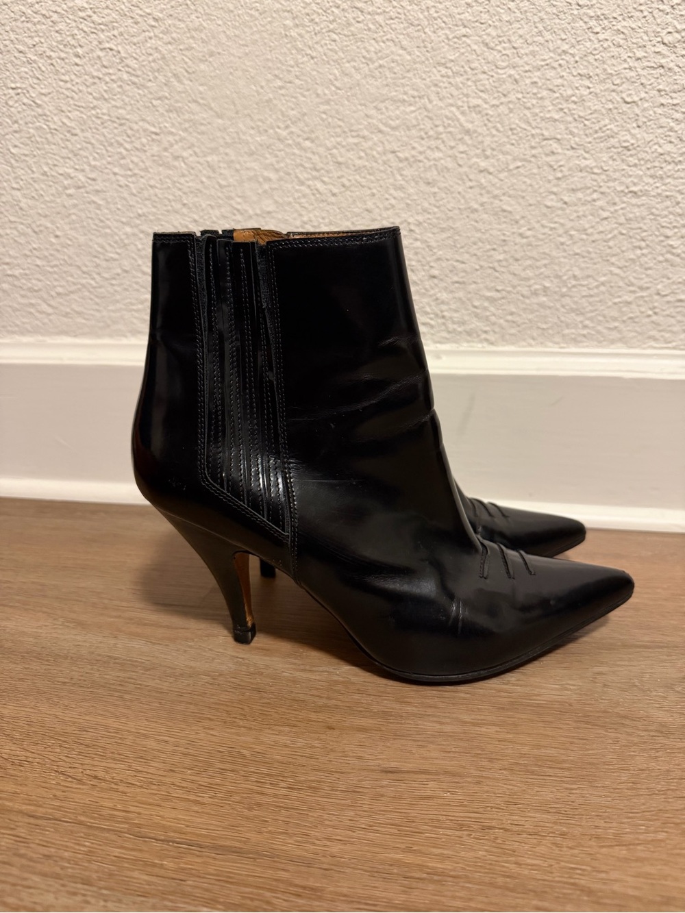 Philipp Plein Black Patent Pointed Ankle Boots - Picture 4 of 12